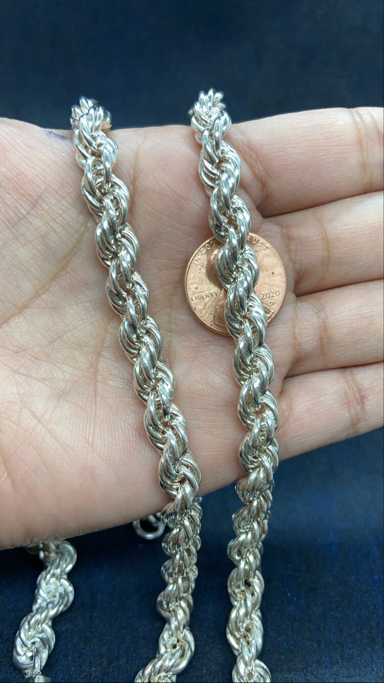 925S Silver Rope Chain Silver Chain Plata 925 Cadena Torsal Etsy