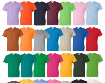 Gildan Mens Dryblend 50/50 G800 pack of 10 Bulk Lot Plain Adult T-shirt ...