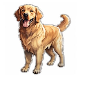 Golden retriever vinyl waterproof sticker