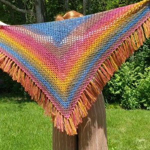 Boho Rainbows Crochet Shawl