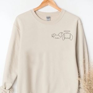 Custom Dog Ears Outline Unisex Sweatshirt, Personalized Dog Name Shirt, Dog Mom Gift, Custom Dog Gift, Dog Memorial Gift, Pet Lover Gift