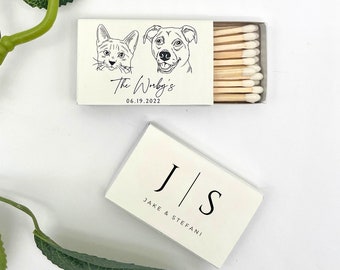 Aangepaste luciferdoosjes voor huisdieren, lucifers bedankje, bruiloftsdecor, gepersonaliseerde hondenlucifers, aangepaste luciferdoosjes, luciferdoosjes, aangepaste hondenmoeder