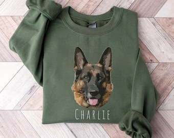 Personalized Pet Portrait Sweatshirt, Custom Pet Hoodie, Dog Mom Shirt, Custom Dog Crewneck, Custom Cat Sweatshirt, Gift for Pet Lover