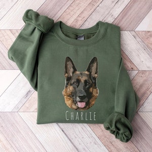 Personalized Pet Portrait Sweatshirt, Custom Pet Hoodie, Dog Mom Shirt, Custom Dog Crewneck, Custom Cat Sweatshirt, Gift for Pet Lover