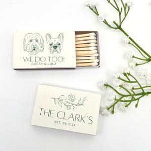 Custom Pet Matchboxes, Wedding Favor Matches, Wedding Decor, Personalized Dog Matches, Custom Matchboxes, Match Box Favors, Custom Dog Mom