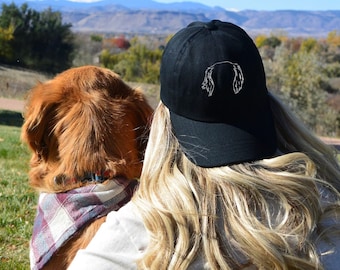 Custom Embroidered Dog Ears Outline, PersonalizedDad Hat, Dog Mom Gift, Custom Dog Dad Gift, Dog Memorial Gift, Pet Lover Embroidery Gift