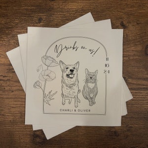Custom Pet Cocktail Napkins, Dog Wedding Napkins, Custom Pet Cocktail Napkins, Customized Pet Napkins, Custom Pet Portrait Wedding Napkins