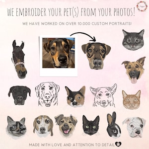 Custom EMBROIDERED Pet Face Portrait Belt Bag,Custom Pet Gift, Dog Mom Gift, Cat Mom,Personalized Pet Memorial,Personalized Dog Embroidery image 6
