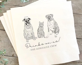 Elizabeth Hornor- custom pet portrait napkins expedited production add on