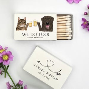 Custom Pet Matchboxes, Wedding Favor Matches, Wedding Decor, Personalized Dog Matches, Custom Matchboxes, Match Box Favors, Custom Dog Mom