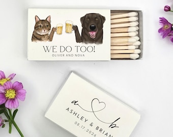 Aangepaste luciferdoosjes voor huisdieren, lucifers bedankje, bruiloftsdecor, gepersonaliseerde hondenlucifers, aangepaste luciferdoosjes, luciferdoosjes, aangepaste hondenmoeder