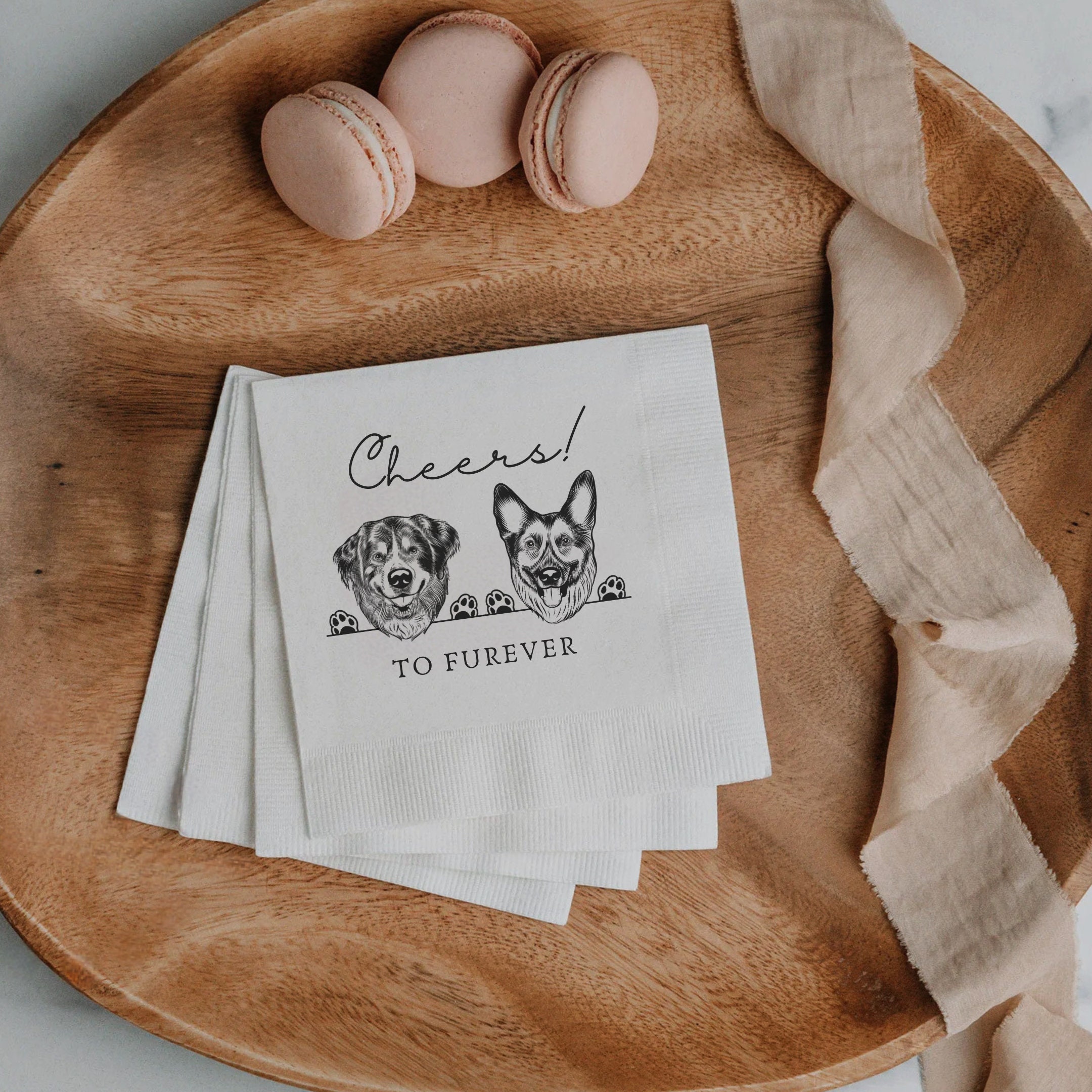 Custom Pet Cocktail Napkins Dog Wedding Napkins Custom Pet Etsy