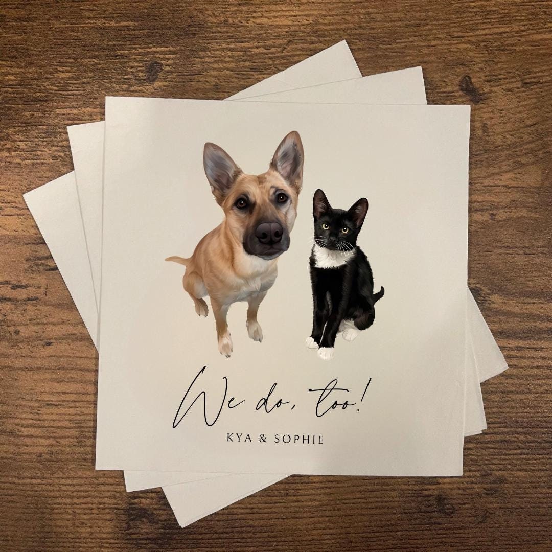 Custom Pet Full Color Napkins, Dog Wedding Napkins, Custom Pet Cocktail Napkins, Customized Pet Napkins, Custom Pet Portrait Wedding Napkins