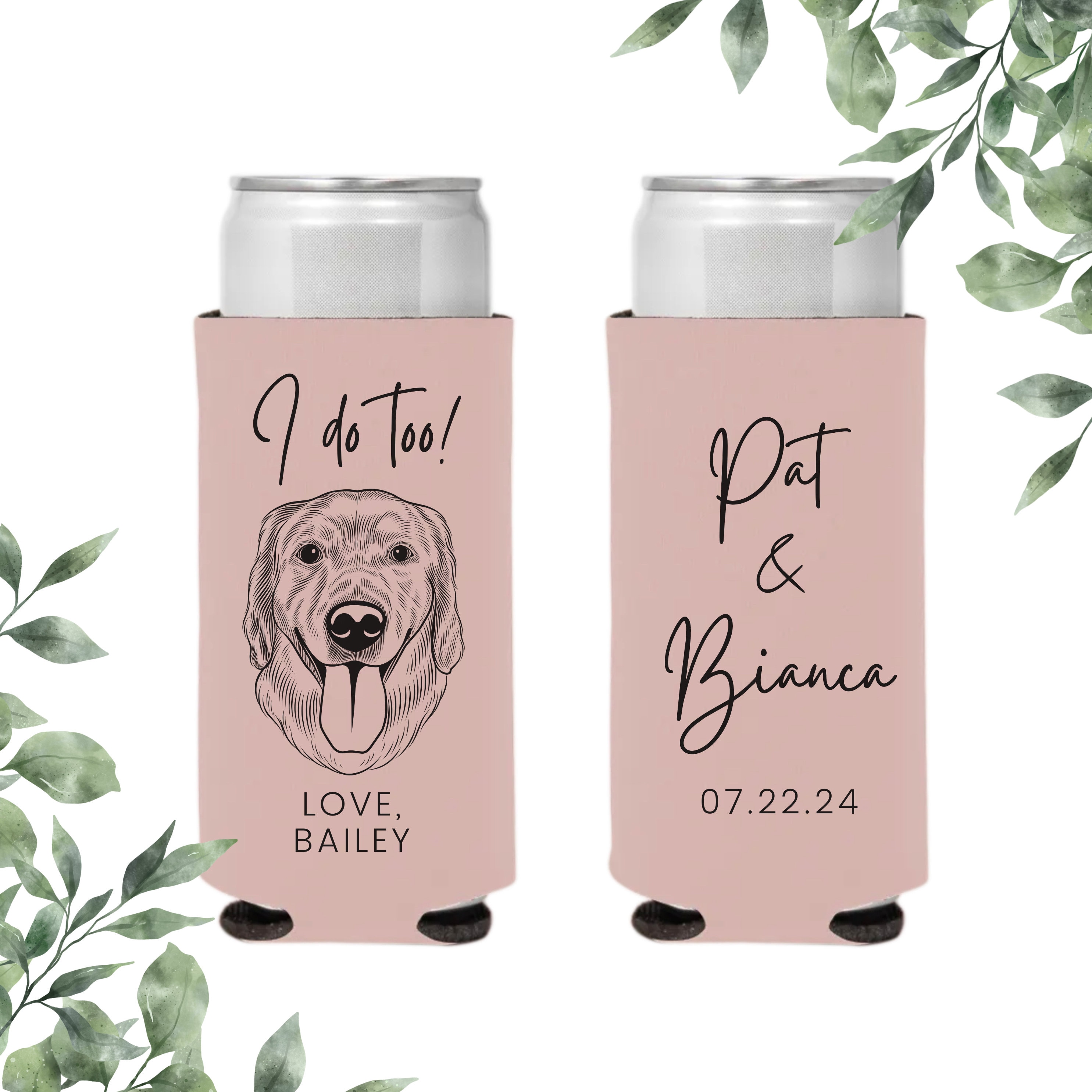 Custom Pet Portrait Can Cooler