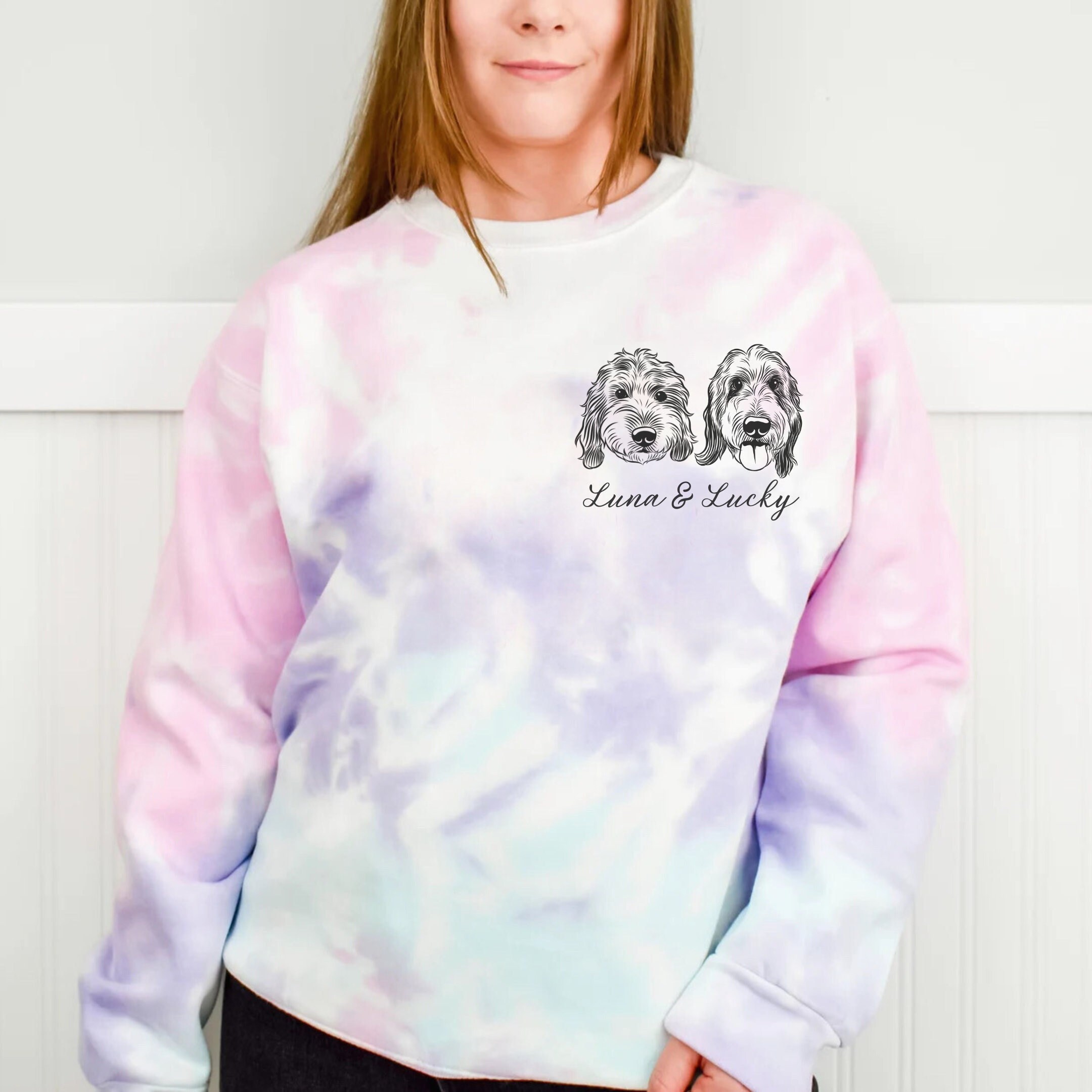 Custom Pet Face Portrait Crewneck Tie Dye Sweatshirt Fits 4 Dogs or Cats Dog Mom Gift Cat Mom Gift Personalized Pet Memorial Pet Lover Etsy Canada