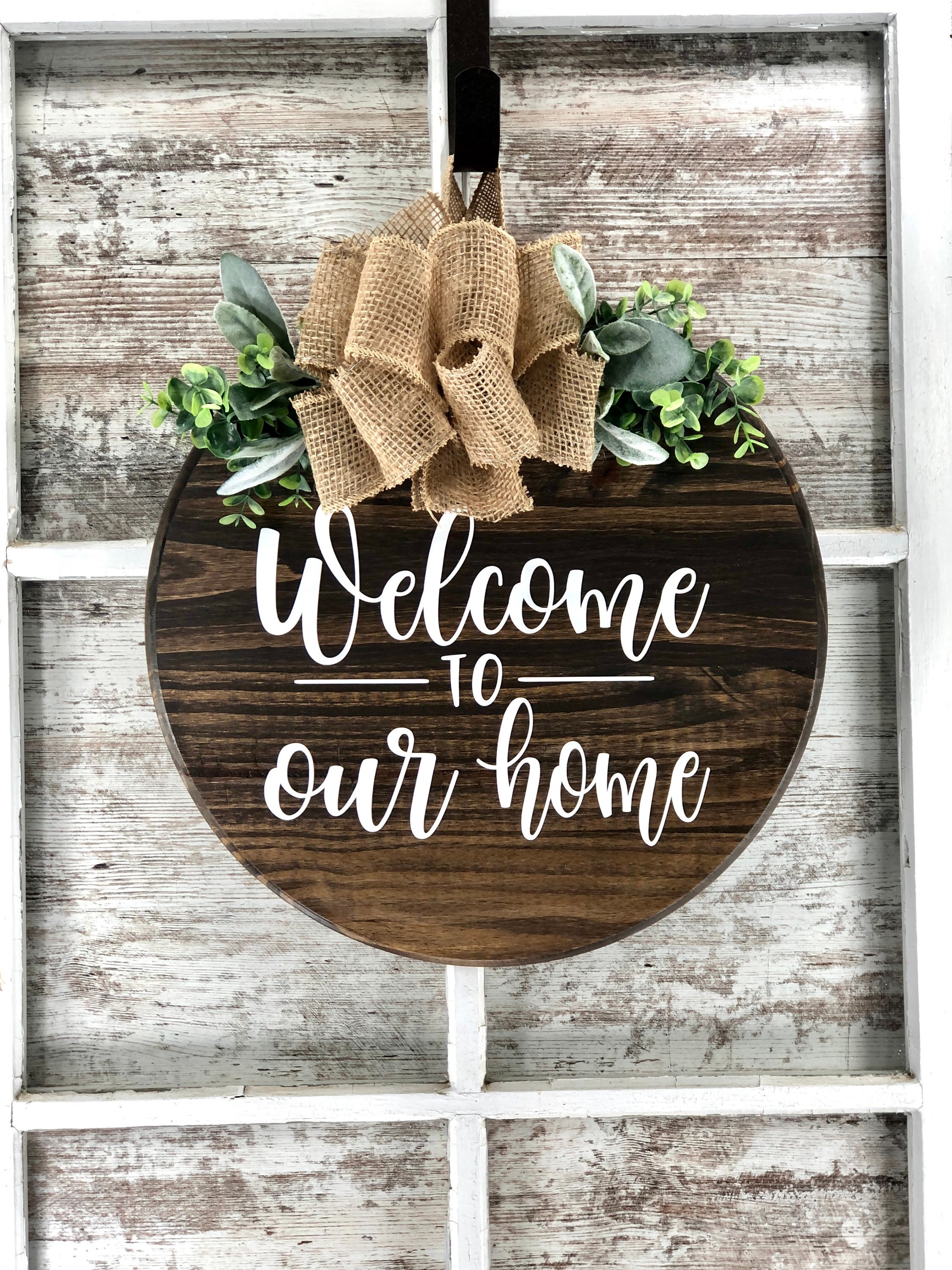 Front Door Decor Welcome to our Home Door Hanger Door | Etsy