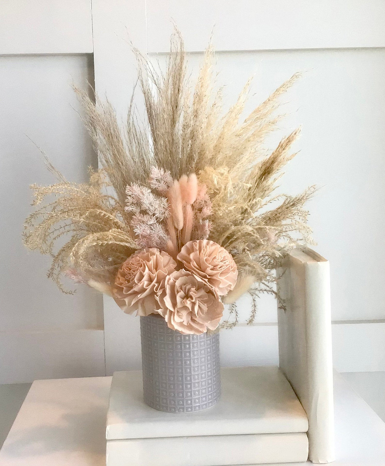 Dried Flower Arrangement in a Vase Boho Style Floral Etsy