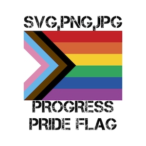 PROGRESS PRIDE FLAG, inclusive pride flag Svg, Png, Jpg