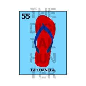 LA CHANCLA LOTERIA Svg, carta del tarot inspirada en la lotería mexicana