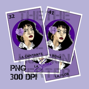 La cantante, la rosa, loteria card PNG