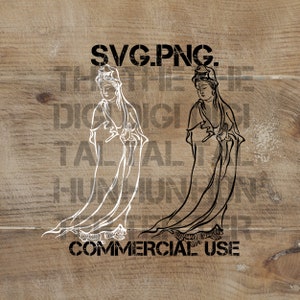 Quan Yin SVG, Kwan Yin SVG, Guan Yin SVG, Guanyin, vector, png, clipart, clip art, download, printable, illustration, line drawing
