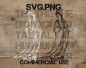 Quan Yin SVG, Kwan Yin SVG, Guan Yin SVG, Guanyin, vector, png, clipart, clip art, download, printable, illustration, line drawing