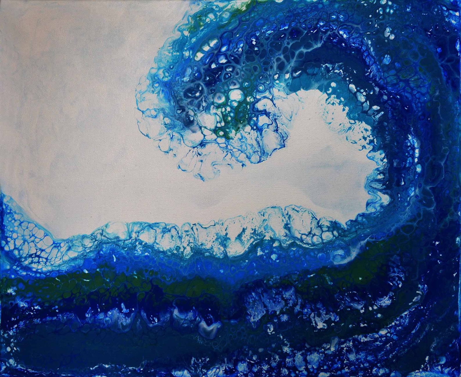 Blue Wave Painting Original Artwork Fluid Art Painting Ocean | Etsy