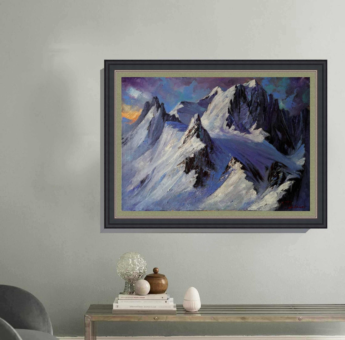 Rocky Mountain Painting National Park Original Artwork Snowy | Etsy