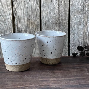 Espresso cups /Set of 2 /Handmade ceramic espresso cups /coffee tumblers /cortado cups/ white espresso cups /handmade gift /Valentine's gift zdjęcie 1