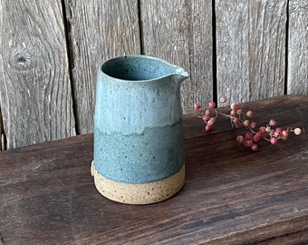 Handmade ceramic creamer/ ceramic pourer/serving jug /milk jug / blue/green creamer /salad dressing jug /whiskey water jug/ Valentine's gift