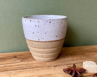 Flat white cup / ceramic flat white cup/ mulled-wine ceramic tumbler / handmade coffee cup / cortado cup / white coffee cup / handmade gift