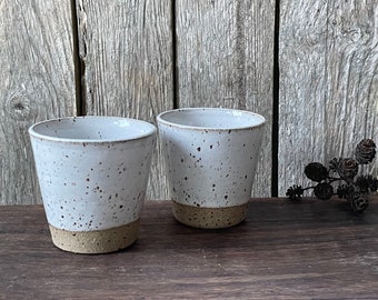 Espresso cups /Set of 2 /Handmade ceramic espresso cups /coffee tumblers /cortado cups/ white espresso cups /handmade gift /Valentine's gift