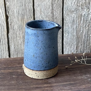 Handmade ceramic creamer/ ceramic pourer/ serving jug / milk jug / blue creamer / salad dressing jug / whiskey water jug / Handmade  gift