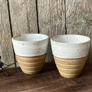Flat white cup / ceramic flat white cup/ mulled-wine ceramic tumbler / handmade coffee cup / cortado cup / white coffee cup / Christmas gift