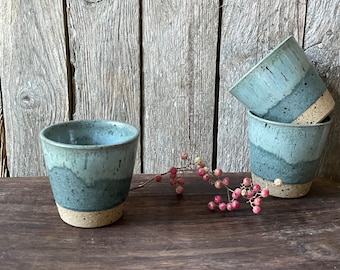 Espresso cups/Set of 2/Handmade ceramic espresso cups /coffee tumblers /cortado cups/green/blue espresso cups/handmade gift/Valentine's gift