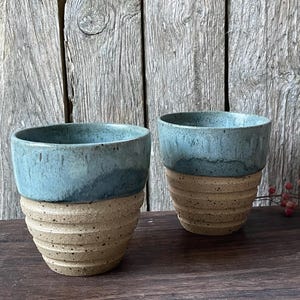 Flat white cup / ceramic green tumbler/mulled-wine ceramic tumbler /handmade coffee cup /cortado cup / blue/green coffee cup / handmade gift