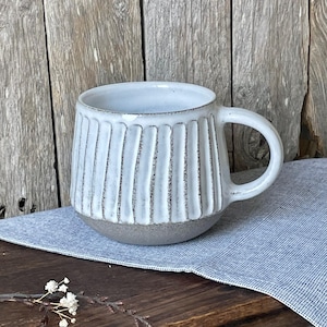 Handmade white mug /Handmade ceramic mug /Ceramic coffee cup/white tea cup /handmade coffee mug /ceramic carved mug/handmade gift