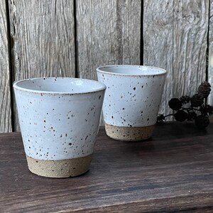 Espresso cups /Set of 2 /Handmade ceramic espresso cups /coffee tumblers /cortado cups/ white espresso cups /handmade gift /Valentine's gift image 4