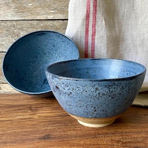Set of bowls, blue ceramic bowls, handmade ceramic bowls, breakfast bowls, noodle bowls, soup bowls, Unique handmade gift, Mother&#39;s day gift