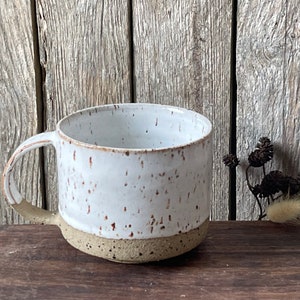 Handmade white mug / coffee mug / tea mug/ ceramic coffee mug/ handmade gift/ Valentine's gift image 1