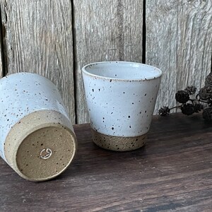 Espresso cups /Set of 2 /Handmade ceramic espresso cups /coffee tumblers /cortado cups/ white espresso cups /handmade gift /Valentine's gift image 2