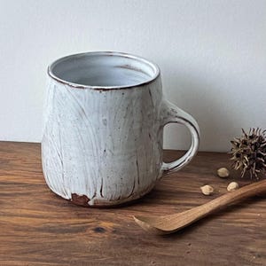 Handmade white mug / ceramic coffee mug / tea cup / coffee cup / tea mug / handmade coffee cup / Hakeme mug/ Handmade  gift / Christmas gift