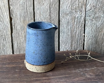 Handmade ceramic creamer/ ceramic pourer/ serving jug / milk jug / blue creamer / salad dressing jug / whiskey water jug /Valentine's gift