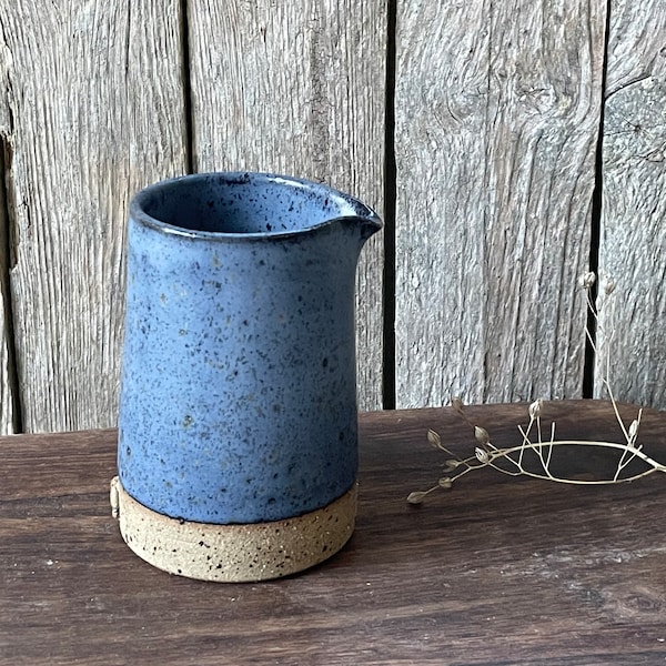 Handmade ceramic creamer/ ceramic pourer/ serving jug / milk jug / blue creamer / salad dressing jug / whiskey water jug /Valentine's gift