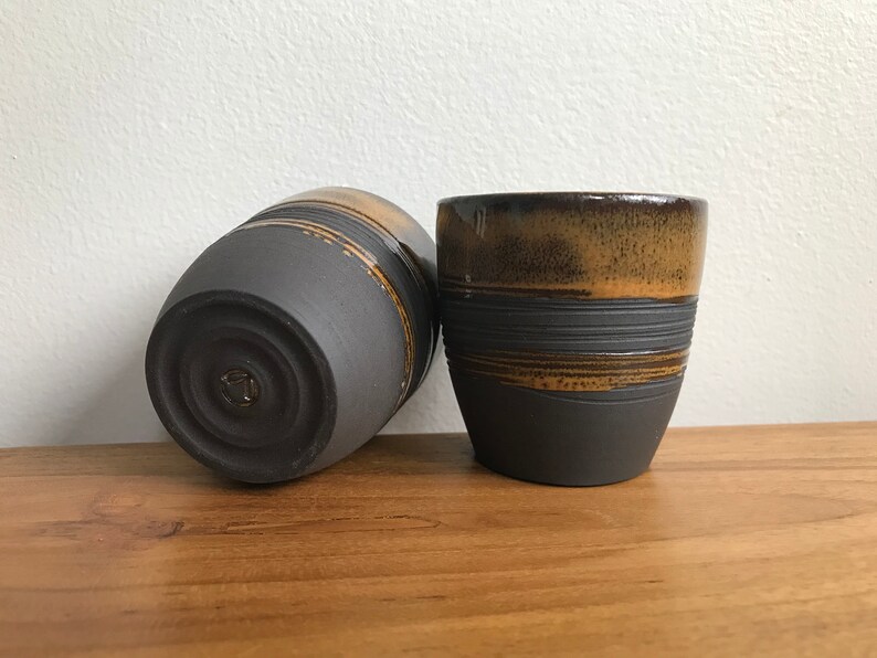 Handmade espresso cups/Set of 2 cup /handmade ceramic espresso cups/coffee tumblers/cortado cups/handmade gift/Valentine's gift/gift for him image 5