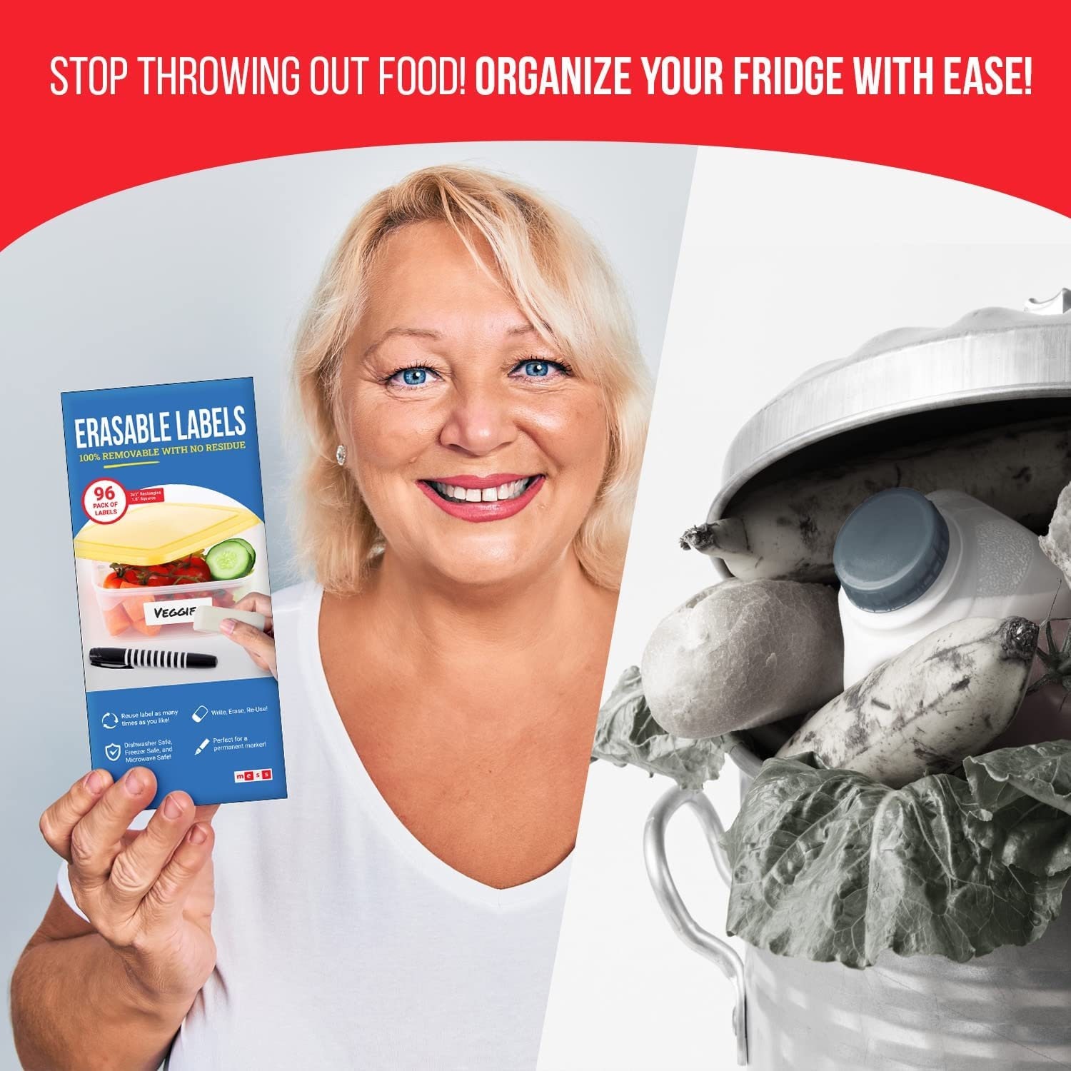 MESS Reusable Labels for Food Containers Erasable Kitchen Etsy