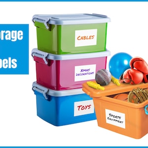 MESS Large Labels for Storage Bins (50 6x4&quot;) Moving Labels - Completely Removable