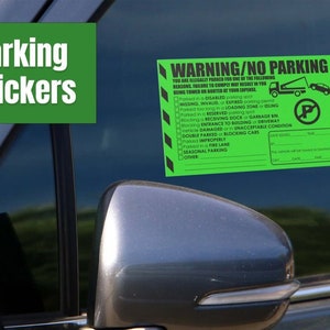 Parking Violation Stickers for Vehicles (Green) 8&quot;x5&quot;- 100 Insanely Sticky Stickers