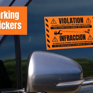 Parking Violation Stickers for Vehicles (Orange) 8&quot;x5&quot;- 100 Insanely Sticky Stickers