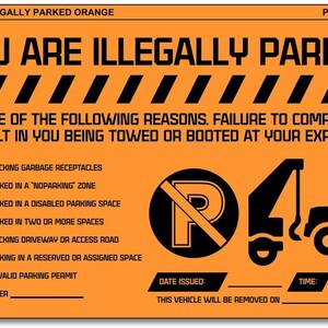 Parking Violation Stickers for Vehicles (orange) 8